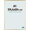 yd. Your Decoration - Cornice A1 59.4x84 cm - Oro - Cornice Decorativa Parete in Plastica con Vetro in acryl - Antiriflesso - A1 59.4x84 Cornice - Evry