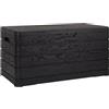 Toomax Dolomiti baule da 500 litri, portattrezzi 130x65x64 cm, effetto legno colore nero, in plastica resistente, resistente ai raggi UV, dotato di foro per lucchetto, per esterni