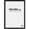 yd. Your Decoration - Cornice 70x100 cm - Nero Opaco - Decorativa Parete in Legno con Vetro in acryl - Antiriflesso - 70x100 Cornice - Mura