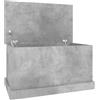 vidaXL Contenitore Grigio Cemento 70x40x38 cm in Legno Multistrato, Contenitore portaoggetti, Scatola portautensili, Contenitore di conservazione
