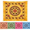dolcecasabiancheria Telo Mare Maxi 220x240 cm in 100% Puro Cotone - Fouta Matrimoniale Gigante - Copriletto Estivo Etnico con Mandala ed Elefante - Telo Spiaggia, Picnic e Arredo con Frange - 4 Colori (Azzurro)