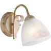 Belight Applique Forgiato 1 Luce Ferro Avorio E Oro Vetro Bianco