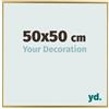 yd. Your Decoration - Cornice 50x50 cm - Oro - Cornice Decorativa Parete in Plastica con Vetro in acryl - Antiriflesso - 50x50 Cornice - Evry
