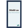 yd. Your Decoration - Cornice 30x60 cm - Blu Scuro Spazzato - Decorativa Parete in Legno con Vetro in acryl - Antiriflesso - 30x60 Cornice - Como