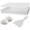 Sicignano Casalinghi Cassetta Service per Impasti 60x40x10h cm con Coperchio e Spatola, con Fondo e Pareti Chiuse Capacità 19 litri - Impilabile Bianco Polietilene Alimentare Lavabile in Lavastoviglie