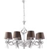Bonetti Illumina Lampadario Classico Provenzale Bianco Shabby Con Paralumi Tortora 8 Luci Lucy
