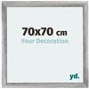 yd. Your Decoration - Cornice 70x70 cm - Grigio Spazzato - Decorativa Parete in Legno con Vetro in acryl - Antiriflesso - 70x70 Cornice - Mura