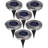 Maclean MCE318 Faretto solare a LED con Picchetto 12 LED SMD bianco neutro 4000K 0,7 W Lampada solare perSsegnapasso da esterno Luci da giardino IP44 (6x pezzi)