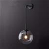 IUokLU Applique da Parete in Vetro Moderna Lampada da Parete Industriale Lampada da Parete per Interni Lampada da Soggiorno Camera da Letto Comodino E27 Lampada,Nero-20cm