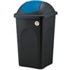 Stefanplast, Pattumiera Bascula multipat, portarifiuti, con Coperchio Basculante, Nero Blu, 39x39x68 cm
