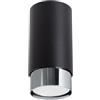 SOLLUX lighting Lampada Da Soffitto Faretto Da Soffitto Di Acciaio 1 Paralume 6 x 6 x 12,5 cm Cromo Nero