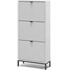 Vicco Scarpiera da ingresso Eliza, Bianco, 60 x 130 cm con 3 cassetti pieghevoli, adatto al montaggio a parete per l'utilizzo nel corridoio