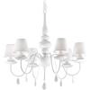 Ideal Lux BLANCHE SP6 E14 White ceiling lighting - Ceiling Lighting (Bedroom, Children's room, Dining room, Living room, White, IP20, Surfaced, Round, Fabric, Metal, PVC)