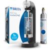 BRITA Spruzzatore di acqua sodaONE nero con cilindro di CO2 e bottiglia in PET senza BPA | Potenza dell'acqua di rubinetto frizzante (fino a 60 l per cilindro)
