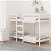 vidaXL Letto a Castello Bianco 80x200 cm in Legno Massello di Pino