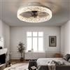 FLYFO Fan Plafoniera, Creativo Moderno LED Dimmerabile Ventilatore, Con Illuminazione e Telecomando Muto, 2 Modalità e 6 Livelli Regolabile Luci Della Camera da Letto Ufficio Ristorante (WHITE-small)
