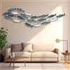 cendbirut Decorazione da Parete in Metallo, Decorazione da Appendere a Forma di Pesce 3D, Grande Ferro Blu, Oceano costiero, Mare, Pesce in Metallo, Decorazione da Parete, per Soggiorno, Camera da Letto