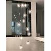 BDS lighting 12 tonalità di Vetro Luci del Pendente, 250cm Lunghi Cavi, 60 Centimetri Diametro Chrome Colori Rotonda Base della Lampada, Lungo Chandelier (Color : Clear)