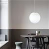 HWSY Lampada a sospensione sferica globo lampada a sospensione bianco latte vetro opalino palla globo soffitto droplight con paralume pendente a soffitto rotondo adatto per cucina sala da pranzo camera da