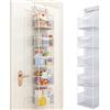 Fixwal Organizer da appendere alla porta con 5 ripiani, organizer per stanza con tasche in plastica trasparente, 11,3 kg, ultra robusto e di grande capacità, per armadio, camera da letto, asilo, bagno