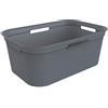 Rotho Brisen Cestino Lavanderia con 4 Maniglie, Plastica (PP) senza BPA, Grigio (Antracite), 40 L, 59.6 x 39.6 x 23.2 cm