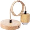 Generico Kit lampada a sospensione vintage - Portalampada, kit cavo luminoso sospeso in legno regolabile, prese per lampadine per illuminazione a soffitto | Portalampade UL per bagno garage guardaroba bar trom