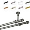 MDEKOR Bastone Per Tende 140 cm, Doppio, Acciaio Anticato, Montato A Soffitto