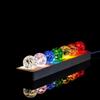 ZEERSHEE Sfere di cristallo Chakra a 7 colori cristallo cristallo ghiaccio con base in legno LED sfere di vetro 40 mm luce notturna decorazione della casa regali per gli amanti