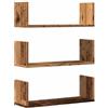 vidaXL Mensole da Parete 3pz Legno Antico 58x18x18 cm in Truciolato, scaffale a Muro, espositore a Muro