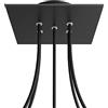 creative cables Rosone a soffitto quadrato nero linea Rose-One (serracavo conico, dibond nero opaco, 5 fori e e 4 fori laterali) - Per lampadari e sospensioni multiple