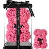 Rose Teddy Bear Rosa Orsacchiotto - Idea Regalo per Mamma, Donna, Adolescente - Regalo Fatto a Mano Con Scatola (Rosa)