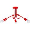 Light Home LH Light-Home Edison Lampadario da Soffitto Industriale - Lampadari Moderni Per Soggiorno Camera da Letto e Cucina in Metallo - a 3 Luci - E27 - Rosso