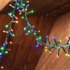LuminalPark Catena Nastro di Luce 30,5 m, 1500 led Ø 5 mm multicolor (colori rosso, giallo, verde, blu), interspazio 2 cm, fascio luce Ø 6 cm, cavo verde scuro, cavo alimentazione 4 m, Memory Controller 7 giochi + luce fissa, 8,40 W, Trasformatore 24V …