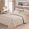 Ruoccohome Trapuntino Primaverile-Estivo Letto Matrimoniale - 260x260 cm Copriletto effetto Raso Tinta unita - Prodotto Italiano - Beige