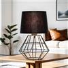 Licht-Erlebnisse Lampada da tavolo per interni Diamond design geometrico in stile moderno con paralume nero E27 ideale per salotto camera da letto Luce da lettura