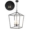 YGH Lampadario Regolabile Industriale - Lanterna Decorativa 4 Lampade A Sospensione - Retro E14 Lampada Del Soffitto - Pendente Nero Per Sala B