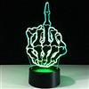 TECKEEN Colorato Medio Dito 3D LED Illusione Luce di Notte Scrivania Lampada Da Tavolo Decor 7 Cambiare Colore