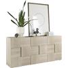 Web Convenienza Madia con Ante e Cassetti Made in Italy - Credenza Contenitore Collezione Dama per Soggiorno Cucina Ingresso Sala da Pranzo Mobile Design Moderno Rovere Samoa,Madia 3 Ante