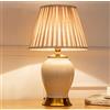 Chao Zan E27 Lampada Ceramica Bianca Trim da Tavolo e da Studio, Luce Notturna per Ambiente e Camera da Letto, HxD: 55x30 cm (Lampadine non incluse)