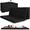 Beautissu Materasso da Campeggio Pieghevole per Ospiti Traspirante soffice | 120x195cm nero confortevole funzionale lettino da viaggio Microfibra brandina arrotolabile Campix