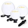 hofstein lampada a globo Miau, set di 3 lampade, lampade da esterno in plastica bianca Ø 20, 30 e 40 cm, globi luminosi, E27, lampade a globo con cavo di alimentazione di 5 metri, senza lampadina/e