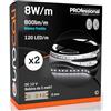 Eurocali 2x Striscia LED Monocolore 600 LED 40W 120 LED/metro - Bobina da 5 metri - IP20 da interno - Luce Bianco Freddo 6500K - Fascio Luminoso 120°