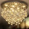 OUKANING 9 Luci Moderno Lampadario K9 Cristallo, Incasso Soffitto Gocce di Pioggia per Camera da Letto, Sala da Pranzo, Soggiorno
