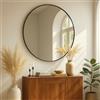 Albatros Specchio da parete rotondo 60 cm Nero - Specchio moderno con cornice in metallo - Vetro galleggiante di alta qualità - Antideformazione e resistente ai graffi - Specchio per bagno, corridoio