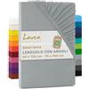 Lavea® Lenzuolo con Angoli Lettino Bimbo 60x140 cm - 100% Cotone Morbido e Traspirante - per Materassi alti fino a 12 cm - con Elastico in Jersey - Argento