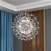 EFPD Lampadario di cristallo, dente di leone, lampadario moderno a 12 luci con fuoco d'artificio, lampadario d'argento per sala da pranzo, camera da letto, soggiorno, camera della ragazza