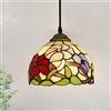 XINYASEE Tiffany Lampada a sospensione, Vintage Deco Vetro lampadari,E27 Plafoniera regolabile in altezza,Lampadario Tiffany per Sospensione Soggiorno Cucina Camera da letto Loft Cafe Balcone (C)