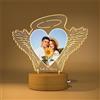 Rainsar Lampada Personalizzata con Foto, Regalo Anniversario con Nome e Data，Personalizzata-Custom Personalizzata Love Wings Plaque Night Light per Festa della mamma San Valentino