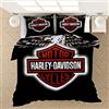 NICHIYO Harley Davidson Motorcycle - Set di biancheria da letto 3 pezzi, con copripiumino e federa, in microfibra, stampa digitale 3D (5, matrimoniale 200 x 200 cm + 80 x 80 cm)