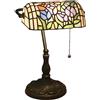 Uziqueif lampada da scrivania, lampade da tavolo vintage, lampada tiffany, Paralume Fatto a Mano in Vetro Colorato, per Soggiorno Camera da Letto Tavolino da caffè,B